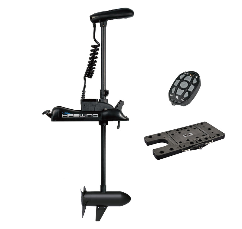 Haswing GPS 12V 55LBS 54in Bow Mount Trolling Motor - Wireless Remote, Quick Release Bracket