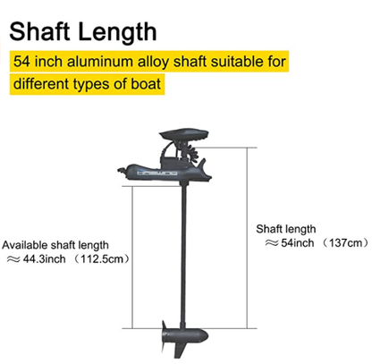 Haswing CaymanB 12V 55LBS 54in Bow Mount Trolling Motor – Wireless Remote & Wireless Foot Control, Quick Release