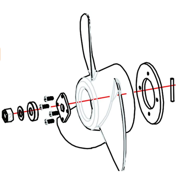 Haswing 65lbs 3-Blade Replacement Propeller for Transom Trolling Motor
