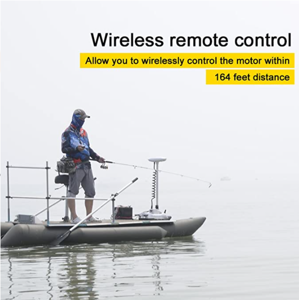 Haswing CaymanB 24V 80LBS 48in Bow Mount Trolling Motor – Wireless Remote & Wireless Foot Control, Quick Release